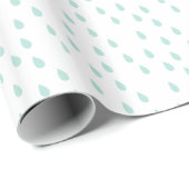 Pastel Mint Green Simple Modern Raindrops Patroon Cadeaupapier (Rol Hoek)