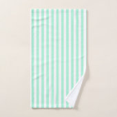 Pastel Mint Green Stripes Solid Color Summer Bad Handdoek (Handdoek)