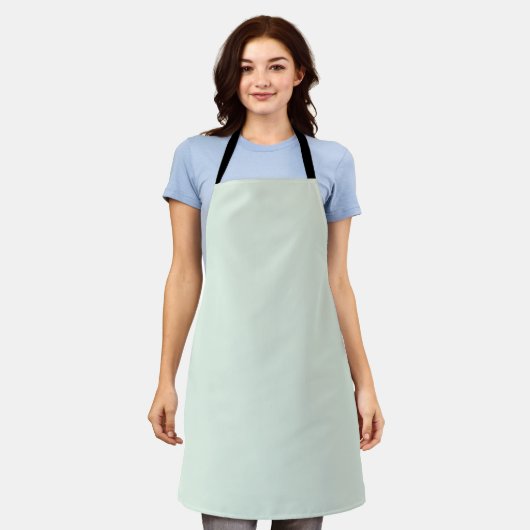 Pastel Mint Groen Effen Kleur Schort (Gedragen)
