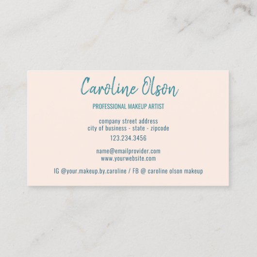 Pastel Mint Groen Goud Glitter Marmer Sparkle Art Visitekaartje (Achterkant)