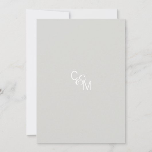 Pastel Mint Groen & Licht Grijs Wijnstok Bruiloft Kaart (Achterkant)