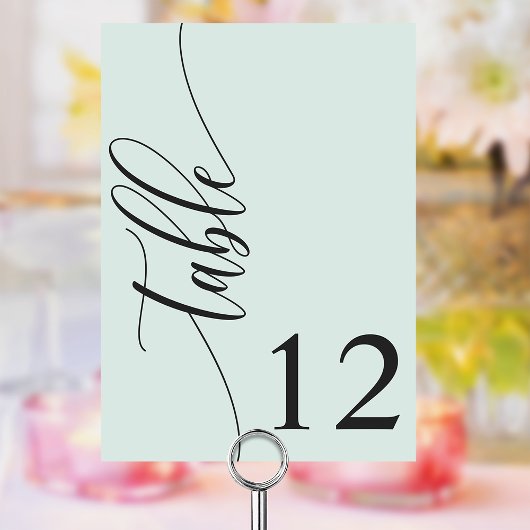 Pastel Mint Groen Moderne Kalligrafie Bruiloft Kaart