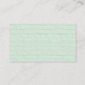 Pastel Mint Groene bakstenen muur Visitekaartje (Achterkant)