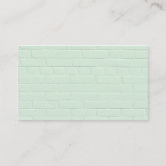 Pastel Mint Groene bakstenen muur Visitekaartje (Achterkant)