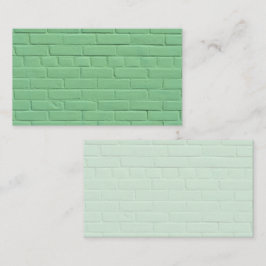Pastel Mint Groene bakstenen muur Visitekaartje