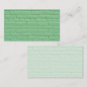 Pastel Mint Groene bakstenen muur Visitekaartje