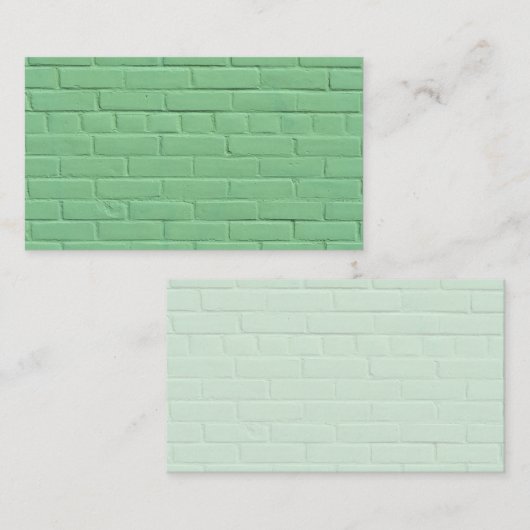 Pastel Mint Groene bakstenen muur Visitekaartje (Voorkant / Achterkant)