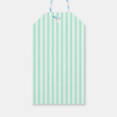 Pastel Mint Groene Strepen Zomer Gestreept Cadeaulabel (Achterkant)