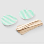 Pastel Mint Groene Strepen Zomer Gestreept Handwaaier (Niet-gemonteerd)