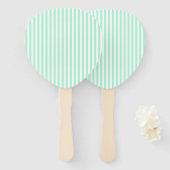 Pastel Mint Groene Strepen Zomer Gestreept Handwaaier (Voorkant en achterkant)