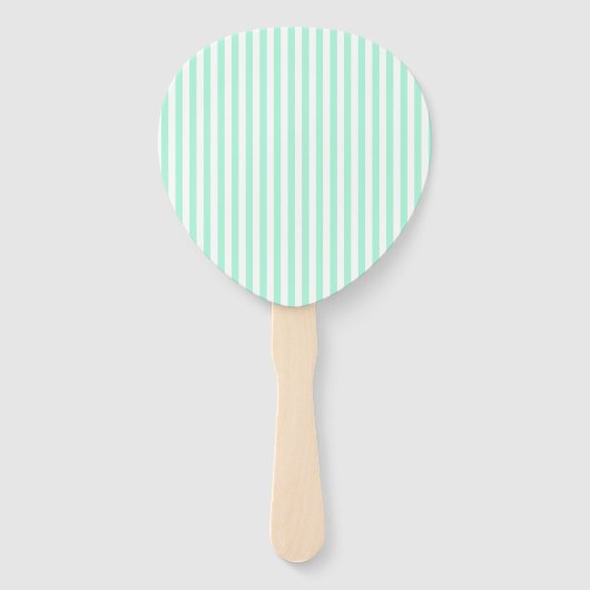 Pastel Mint Groene Strepen Zomer Gestreept Handwaaier (Achterkant)