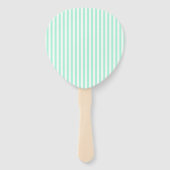 Pastel Mint Groene Strepen Zomer Gestreept Handwaaier (Voorkant)