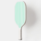 Pastel Mint Groene Strepen Zomer Gestreept Pickleball Paddle (Links)
