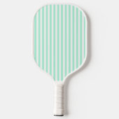 Pastel Mint Groene Strepen Zomer Gestreept Pickleball Paddle (Achterkant)