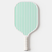 Pastel Mint Groene Strepen Zomer Gestreept Pickleball Paddle (Voorkant)