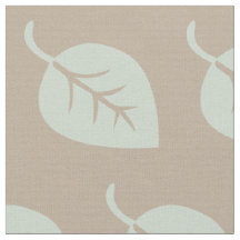 Pastel Mint Linen Leaf Pattern Fabric