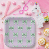 Pastel Mint Lint Patroon Papieren Bordje (Feest)