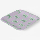 Pastel Mint Lint Patroon Papieren Bordje (Gebogen)