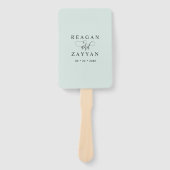 Pastel Mint Minimalistisch huwelijksprogramma Handwaaier (Voorkant)