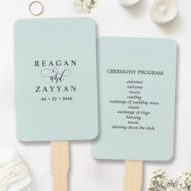 Pastel Mint Minimalistisch Trouwprogramma