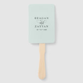 Pastel Mint Minimalistisch Trouwprogramma Handwaaier (Voorkant)