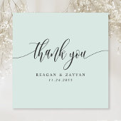 Pastel Mint Minimalistische Script Bruiloft Bedankkaart
