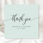 Pastel Mint Minimalistische Script Bruiloft Bedankkaart