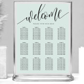 Pastel Mint Minimalistische Trouwstoelindeling Poster