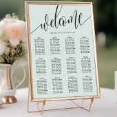 Pastel Mint Minimalistische Trouwstoelindeling Poster
