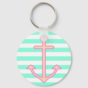 Pastel Mint Nautical Anchor Sleutelhanger