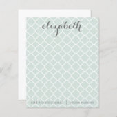 Pastel Mint Quatrefoil Patroon Aangepaste naam Not (Voorkant / Achterkant)