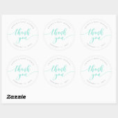 Pastel Mint Relax Script Bedankt Ronde Sticker (Vel)