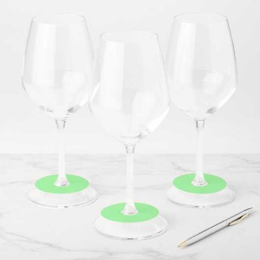 Pastel Mint Solid Color | Klassiek | Elegant Wijnglaslabel (Set)
