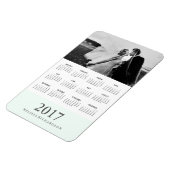 Pastel Mint Stripe | Elegante fotokalender 2017 Magneet (Linkerzijde)