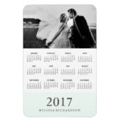 Pastel Mint Stripe | Elegante fotokalender 2017 Magneet (Verticaal)