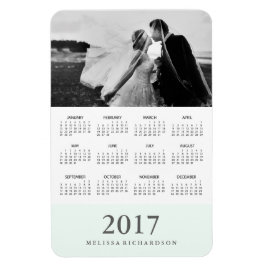 Pastel Mint Stripe | Elegante fotokalender 2017 Magneet