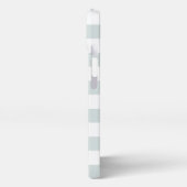 Pastel Mint Stripe New Mrs Last Name Bride iPhone Hoesje (Linkerkant)