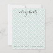 Pastel Mint Vierbladig Patroon Aangepaste Naam Not (Voorkant)