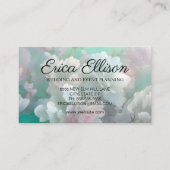 Pastel Mint Wit Roze Bloemen Vrouwelijk Visitekaartje (Voorkant)