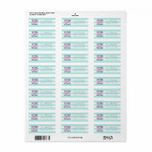 Pastel Mint Wit Strepen Blauw Home Sweet Home Etiket (Full Sheet)