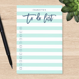 Pastel Mint & Witte Stripes Blauw om Lijst te doen Post-it® Notes