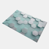 Pastel Mint Zeshoekige 3D Mozaïek Deurmat (Schuin)