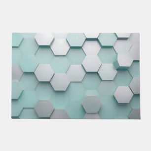 Pastel Mint Zeshoekige 3D Mozaïek Deurmat