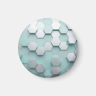 Pastel Mint Zeshoekige 3D Mozaïek Magneet