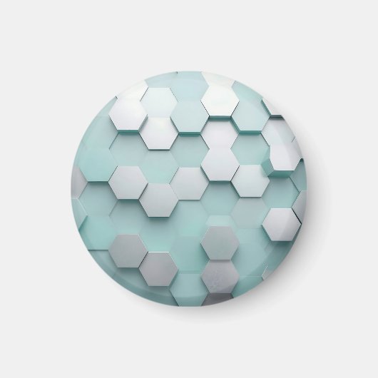 Pastel Mint Zeshoekige 3D Mozaïek Magneet (Voorkant)