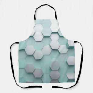 Pastel Mint Zeshoekige 3D Mozaïek Schort