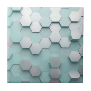 Pastel Mint Zeshoekige 3D Mozaïek Tegeltje