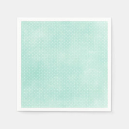 Pastel Minty Blue Turquoise Tiny Polka Dots Servet