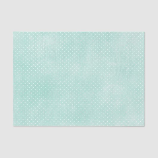 Pastel Minty Blue Turquoise Tiny Polka Dots Tissuepapier (Voorkant)