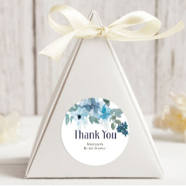 Pastel Modern Blue Rozen Wedding Ronde Sticker